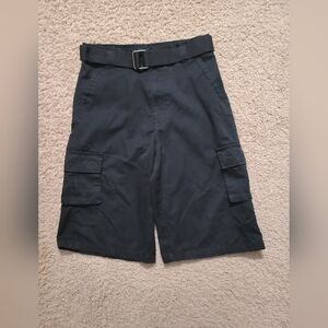 Classic Black Cargo Shorts with Belt